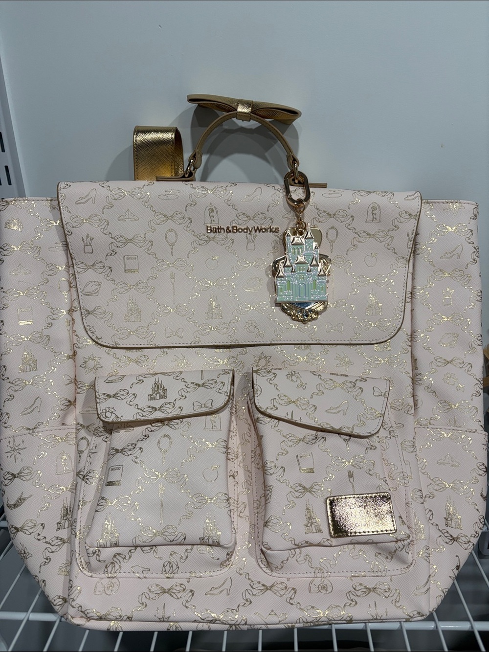 Disney Princess Bath & Body Works Cream Backpack with Gold Accents